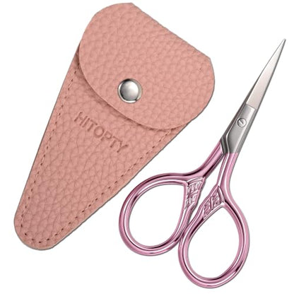 Small Pointed Scissors for Women Men Facial Hair, Beard, Mustache - color: Pink