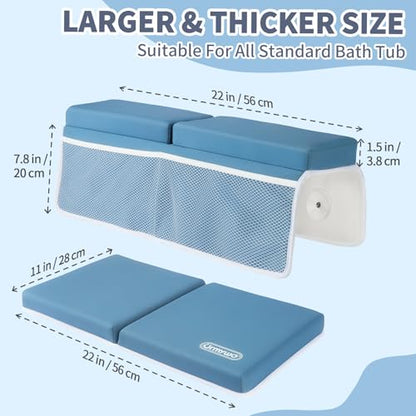 URMYWO Bath Kneeler and Elbow Rest Pad Set, 1.5-Inch Thick Memory Foam Pads - color: Bluea
