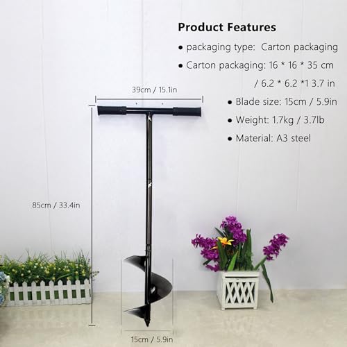 Compost Stirring Tool,Compost Turning Bar 33.4inch,Manual Compost Aerator Tool Turner and Mixing Tool for Outdoor Compost Tumbler Bins,Composting Accessories (Black-33.4IN)