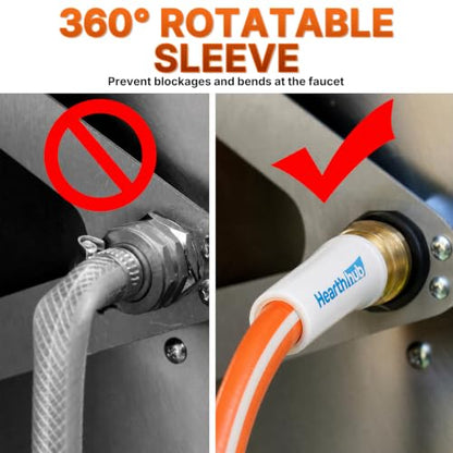 Short Garden Leader Hose - 5/8 Inch Lightweight All-Weather Water Hose - Durable And Flexible, Leakproof Connections, Kink Resistant - Rubber Garden Hose With 3/4" Fittings(4 ft) - size: 4 FT