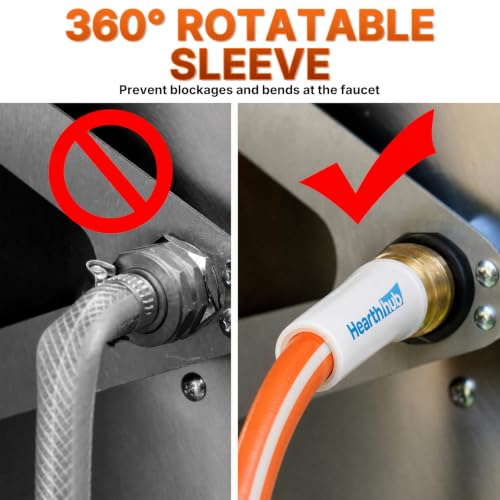Short Garden Leader Hose - 5/8 Inch Lightweight All-Weather Water Hose - Durable And Flexible, Leakproof Connections, Kink Resistant - Rubber Garden Hose With 3/4" Fittings(2 ft) - size: 2 FT