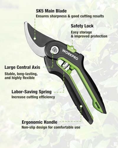WORKPRO 3-Piece Garden Shears Set, Heavy-Duty Gardening Clippers - size: 3PCS - Garden Shears Set