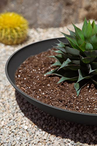 Veradek Mason Series Lane Bowl - Large Outdoor Bowl Planter - color: Black, size: 6"H x 24"DIA 2PK