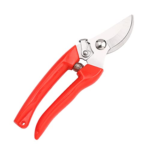 Curve Gardening Scissor with Sharp Stainless Steel Blade Garden Shears for Cutting Flowers Trimming Plants of Yard Florist Flower Rose Herb Hedge Bonsai and Fruits Picking (Red Handle) - style: Red Handle