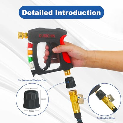 DUSICHIN Pressure Washer Attachment Gun Short Wand 3000 PSI 7 GPM