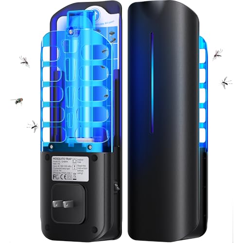 BURLAN Flying Insect Trap, Plug-in Fruit Fly Trap Indoor 9W Night UV Light - color: 1PC-Black