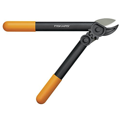 Fiskars 79436997J Softgrip Bypass Pruner, Black/Orange Small & 15 Inch PowerGear Super Pruner/Lopper