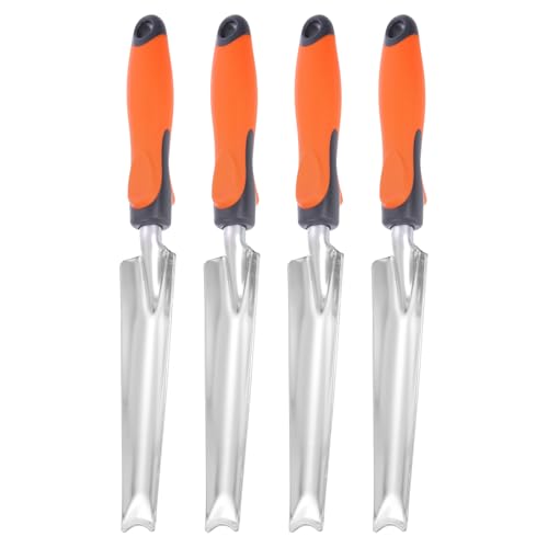 HARFINGTON 4pcs Seeding Widger 13.4 x 0.8 Stainless Steel Garden Seed Planting Shovel Trowel Long & Narrow Widger for Planting Weeding Digging