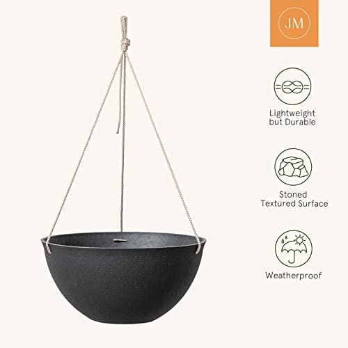 LA JOLIE MUSE Large Hanging Planters for Outdoor Plants, Set of 2, 13 Inch - color: Black
