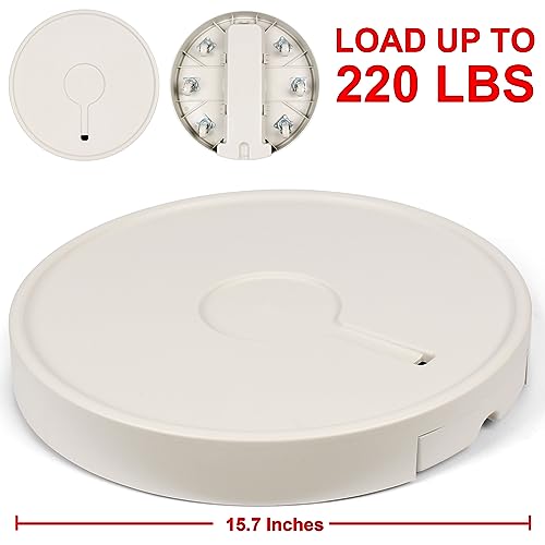 15.7 inch Plant Caddy with Wheels Heavy Duty, Movable Round Rolling Plant Stand Plant Dolly with Invisible Wheels and Water Drawer - color: Milky White, size: 15.7inch - 2pcs