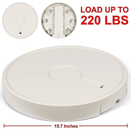 15.7 inch Plant Caddy with Wheels Heavy Duty, Movable Round Rolling Plant Stand Plant Dolly with Invisible Wheels and Water Drawer - color: Milky White, size: 15.7inch - 2pcs