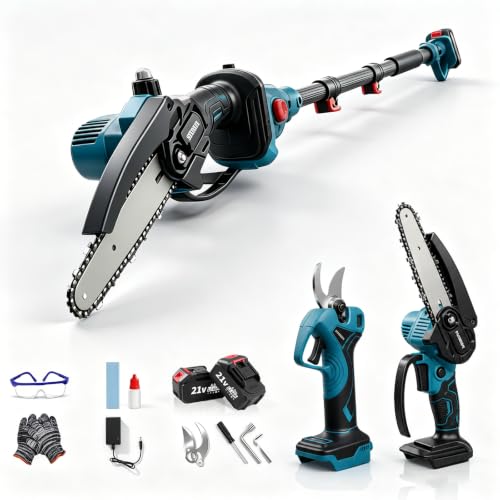 4-in-1 Cordless Pole Saw & Pruning Shears Kit with 7FT Extension Pole