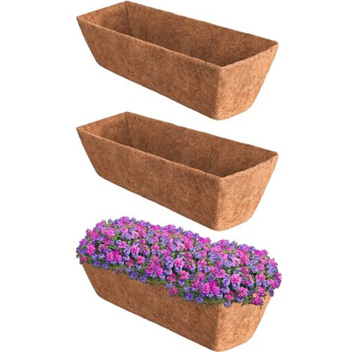 Halatool 3 Pack 24" Trough Coco Liners Replacement for Window Box Planters - size: 24 in