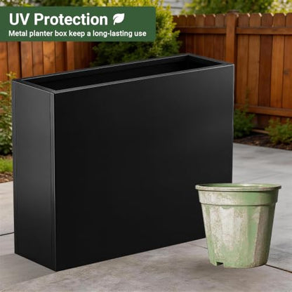 Metal Planter Box 38" x 13” x 30”, Large Rectangular Window Box - size: 38"L x 13"W x 30"H