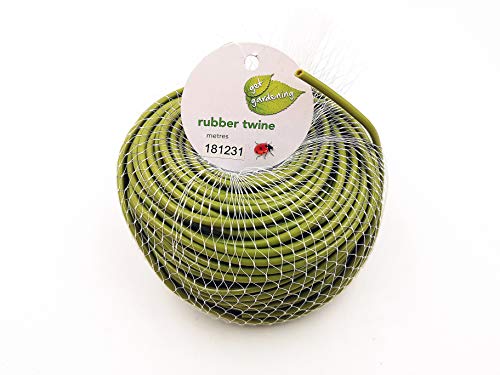 TIPU Soft Rubber Garden Rope Twine, Soft Hollow Stretchy Plant Support and Garden Twine, Green, 262 FT