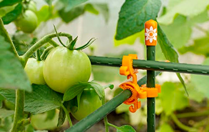 Plant Support Clips for Trellis, Garden Stakes, Wire Fence, Climbing Plants, Indoor Gardening, Hydroponics Systems, and Vines | Durable Gardening Clips (Incognito Green - 100 Pack) - color: Incognito Green