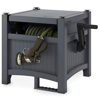 Suncast 100 ft Garden Hose Reel Hideaway, Cyberspace Grey - size: 100' (Cyberspace)