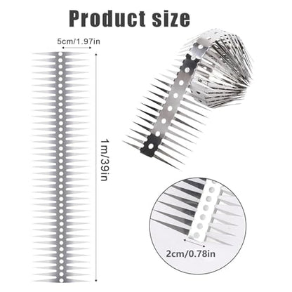 Anti-Climb Spikes for Raccoon & Bird Protection - Heavy-Duty Stainless Steel Barrier Nails for Fence, Roof, Trees | Outdoor Animal Climb Prevention (2PCS) - color: 2PCS
