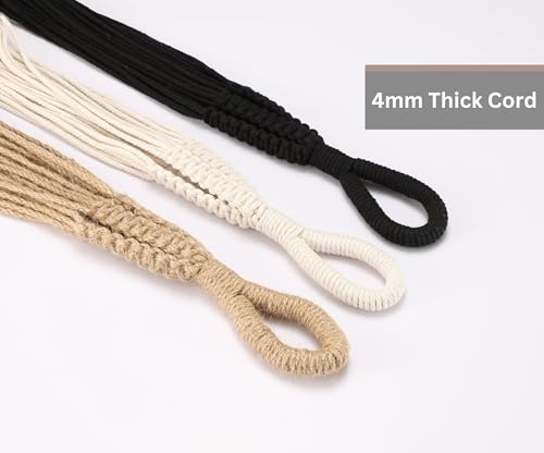 Giant XXL 55 Inches Macrame Planter Hanger Large for 15 inch Pot - color: Black