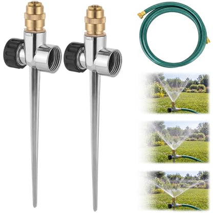 2 Pack Lawn Sprinkler with Hose, Metal Water Garden Sprinklers with Nozzle - style: Sprinkler with Hose
