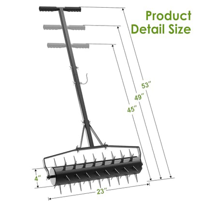 Seeutek 23Inch Rolling Lawn Aerator - Upgraded Heavy Duty Aerators - size: 23 Inch