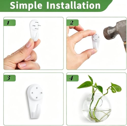 NUPTIO Glass Wall Hanging Planters: Propagation Station for Plants, 4 Pcs - size: 4 Pcs