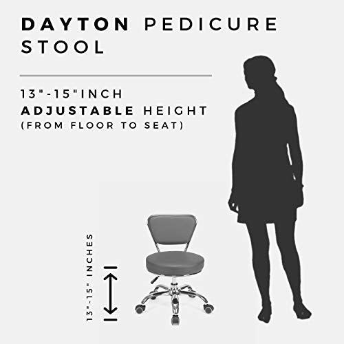 MAYAKOBA Dayton Garage Rolling Seat (Coffee) Pneumatic, Short Stool with Adjustable Height 13"-15", Perfect for Garage Task, Home Cleaning, Bathroom Short Seat, Technician Task - color: Coffee