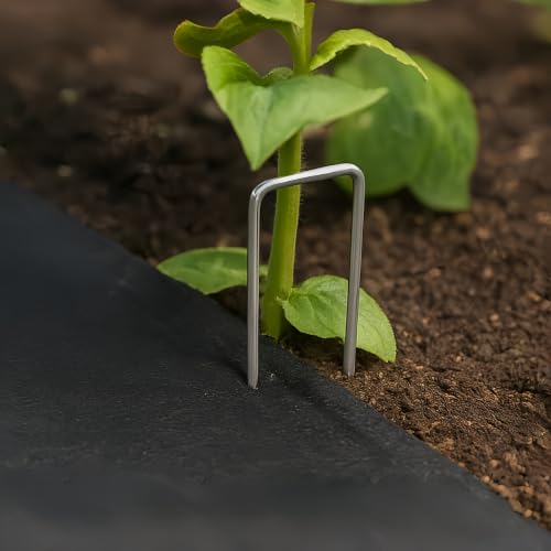 Atlantic Stainless Steel Landscape Staples Garden Stakes. (4"-Square-40pcs) - size: Square 4"x40pcs