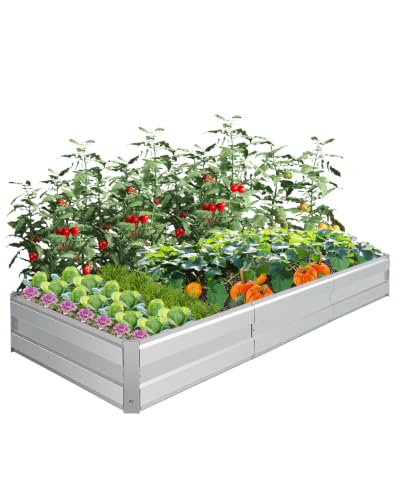 Galvanized Raised Garden Bed Kit, 8.3x3x1FT Metal Raised Garden Beds for Vegetables - size: 8.3*3*1FT
