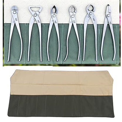 Pwshymi Bonsai Tool Roll, Multifunctional Tool Pocket Bag Garden Tool Roll Bag, Bonsai Tools Bag Waterproof Canvas Compact Bonsai Tool Storage Bag