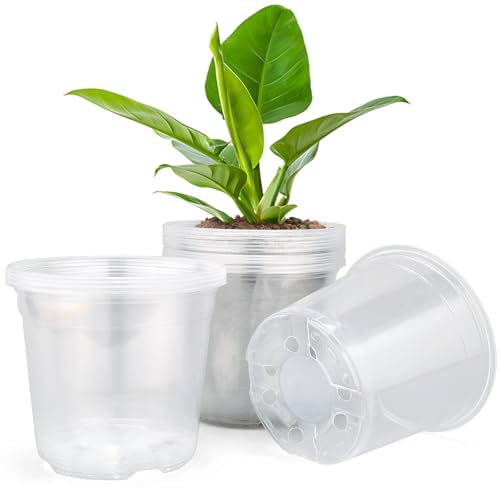 15 Pack Clear Nursery Pots with Drainage Holes, 3 Inch Seed Starting Plastic Plant Pots, Transparent Variety Pack Flexible Garden Pot for Outdoor Indoor (Clear, 3 Inch) - size: 3 Inch