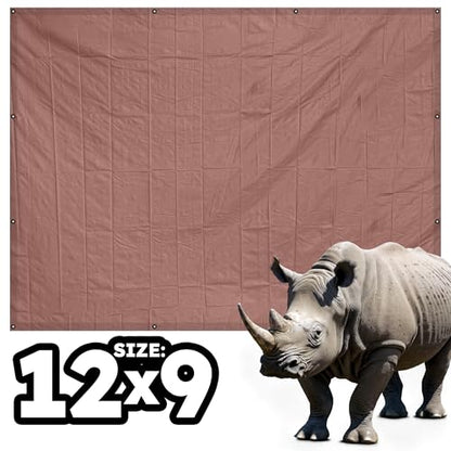 RENEGADE Industrial Tarp 12x9 ft Brown – Heavy Duty, Waterproof, UV-Resistant, PFAS-Free – Durable Tarp for Jobsite Coverage, Construction, Farming & Shelter Use - color: Brown, size: 12X9