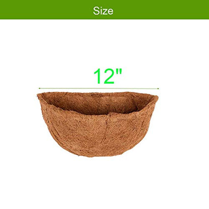 2 PCS 12" Half Circle Basket Coco Liners for Planter - size: 12 Inch