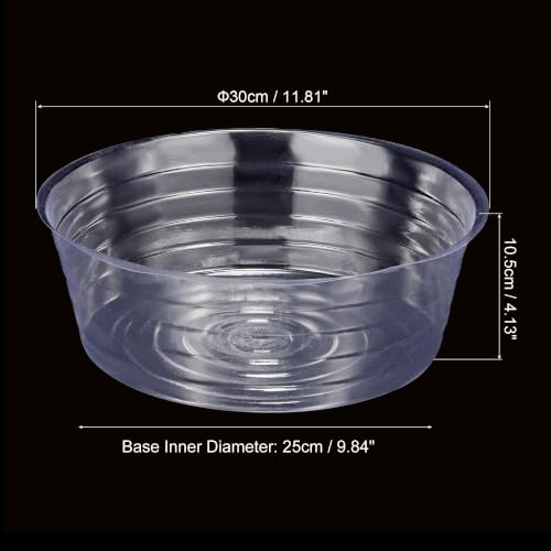 MECCANIXITY Plant Pot Saucer 12 Inch Plastic Round Flower Drip Tray for Indoor Outdoor, Clear Pack of 20 - size: 30x10.5cm