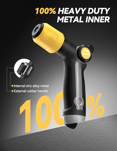 VOXON Garden Hose Nozzle with High Pressure Jet, 100% Heavy Duty Metal