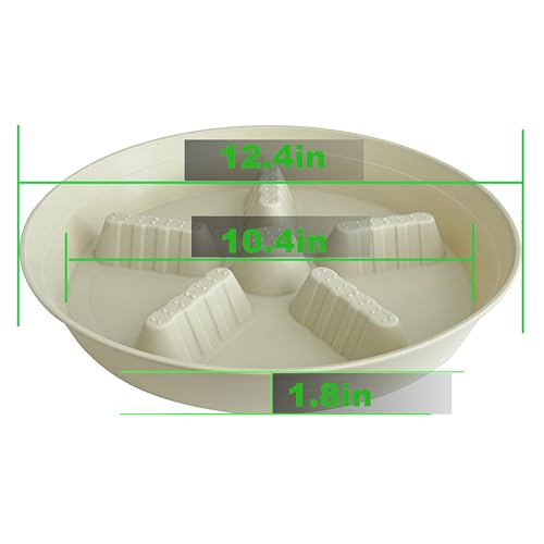 4 Pack Plant Saucer 12 inch, 8 10 14 17 inch, Plant Stand Plastic Plant Saucers for Indoors Outdoor, Heavy Duty Flower Saucers for Potted Plants, Pot Saucers for Plants, Grow Bags Saucers - color: Light_Green, size: 12"-4 Pack