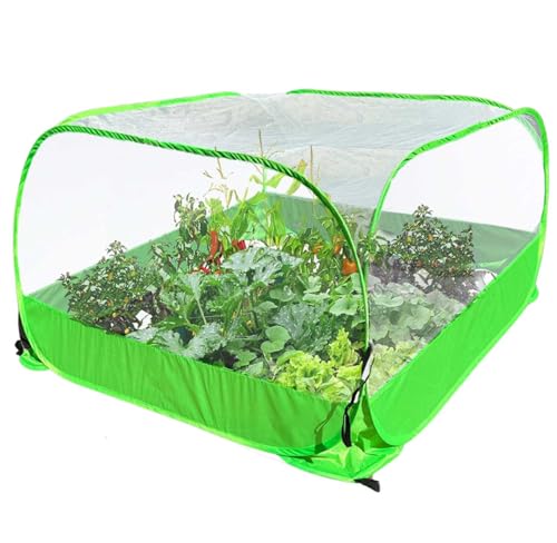Pop-up Garden Mesh Plant Cover Outdoor Tent Garden Cover Mesh Bird and Pest Protection Guard for Raised Bed Protection Fruits Vegetables Seedlings and Herbs (1pcs 35.4x35.4x27.5in Without Bottom) - style: 1pcs 35.4x35.4x27.5in without bottom