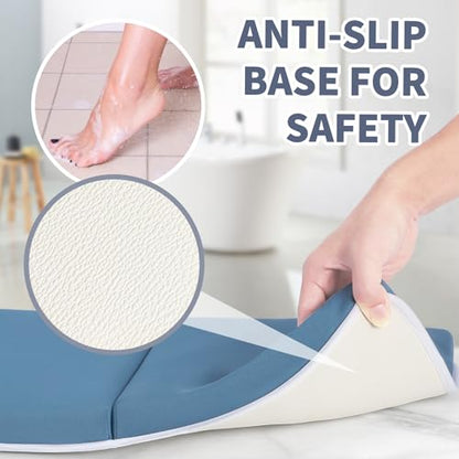 URMYWO Bath Kneeler and Elbow Rest Pad Set, 1.5-Inch Thick Memory Foam Pads - color: Bluea