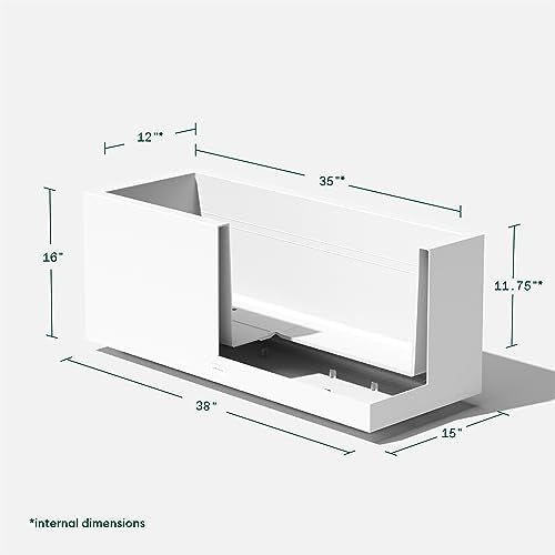 Veradek Block Series Long Box Planter - Rectangular Outdoor Planter - color: White, size: Large - 2 Pack
