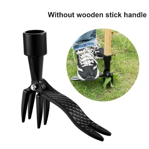 Stand-Up Weed Pulling Tool with 3-Claw Design, Effortless Root Remover for Lawn & Garden, Durable Metal Weeder Head for Dandelions & Crabgrass (Handle Not Included)