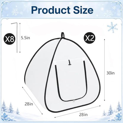 DECOHS 2 Pcs Pop Up Shrub Freeze Protection, Winter Plant Frost Cover Tents - color: 28''x28''x30''