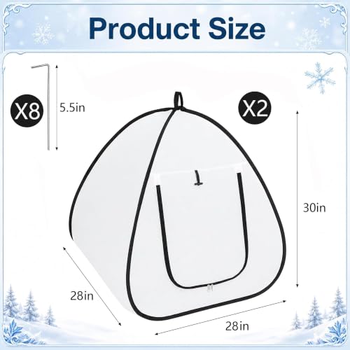DECOHS 2 Pcs Pop Up Shrub Freeze Protection, Winter Plant Frost Cover Tents - color: 28''x28''x30''