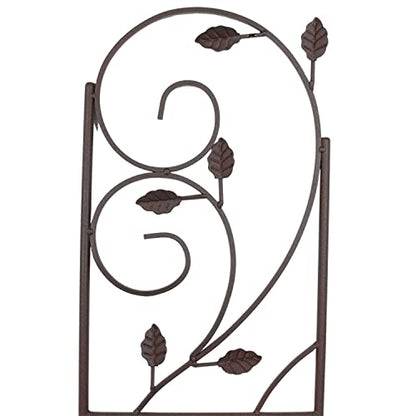 Sunnydaze 32-Inch Rustic Plant Design Outdoor Garden Trellis - Metal Wire Plant Support Trellis for Climbing Plants - Brown - Set of 2 - style: Rustic