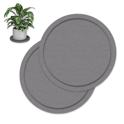 12" Instantly Dry Diatomite Stone Plant Saucer - 2 Pack, Gray - color: Gray, size: 12" (2 Pack)