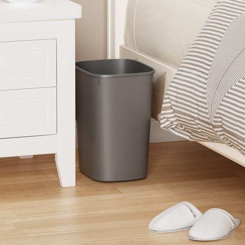 CEROELDA Small Bathroom Trash Can, 2.6 Gallon Slim Mini Garbage Can Small Trash Bin Plastic Waste Basket for Dorm Room, Bedroom, Office, Toilet (Grey) - color: 1 Pack-No Lid-Grey