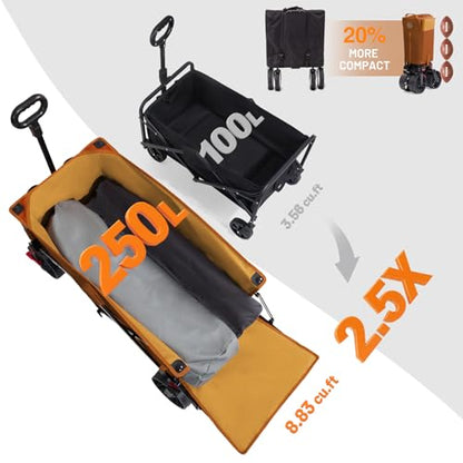 Timber Ridge 47" L Collapsible Wagon with Tailgate & Brake - color: Orange