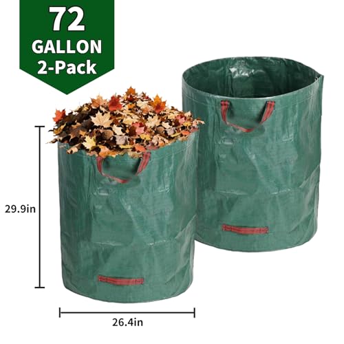 Reusable Leaf Bags 2-Pack 16/72 Gallon Heavy-Duty - size: 2x72 Gallons