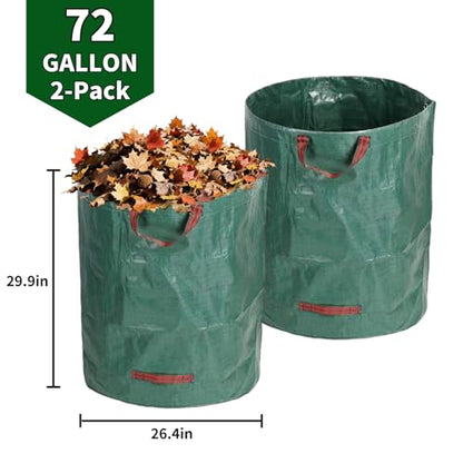 Reusable Leaf Bags 2-Pack 16/72 Gallon Heavy-Duty - size: 2x72 Gallons
