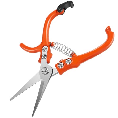 6.7" Lightweight Pruning Scissors, Garden Snips with Straight Stainless Steel Blades and Needle Point Tip, Gardening Trimmers for Flower stems, Herbs, Small Plants, Buds - style: Straight Blade(Needle point)