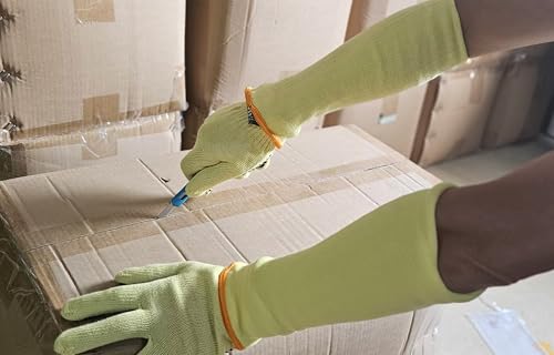 G & F PRODUCTS 100% Kevlar fiber by DuPont Cut Resistant Knit Sleeve, Sold by 6-piece pack - color: Cut Level 3 No Thumbslot 12 Inch